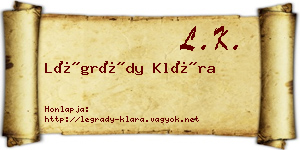 Légrády Klára névjegykártya