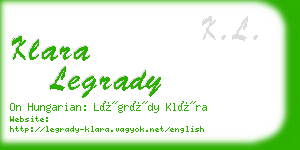 klara legrady business card